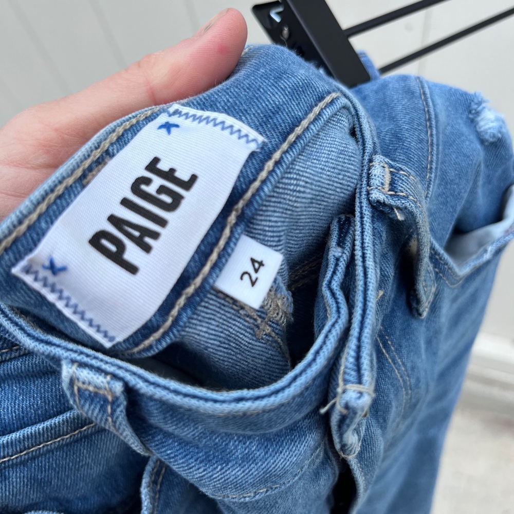 PAIGE Blue Flare Wide Leg Jeans - Picture 3 of 4
